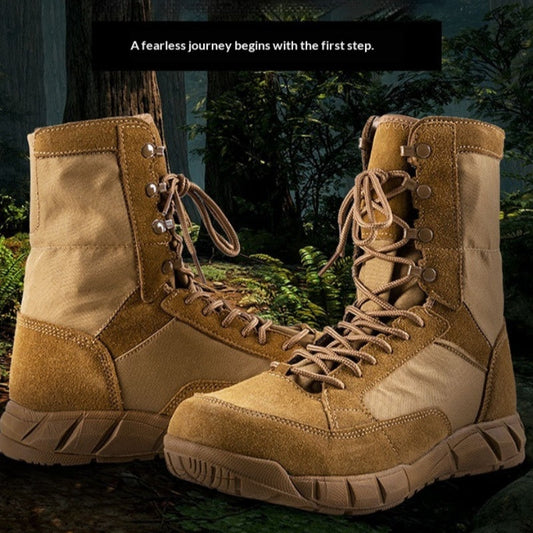 Men’s Outdoor Tactical Combat Boots – Waterproof Hiking & Work Boots with Ankle Support
