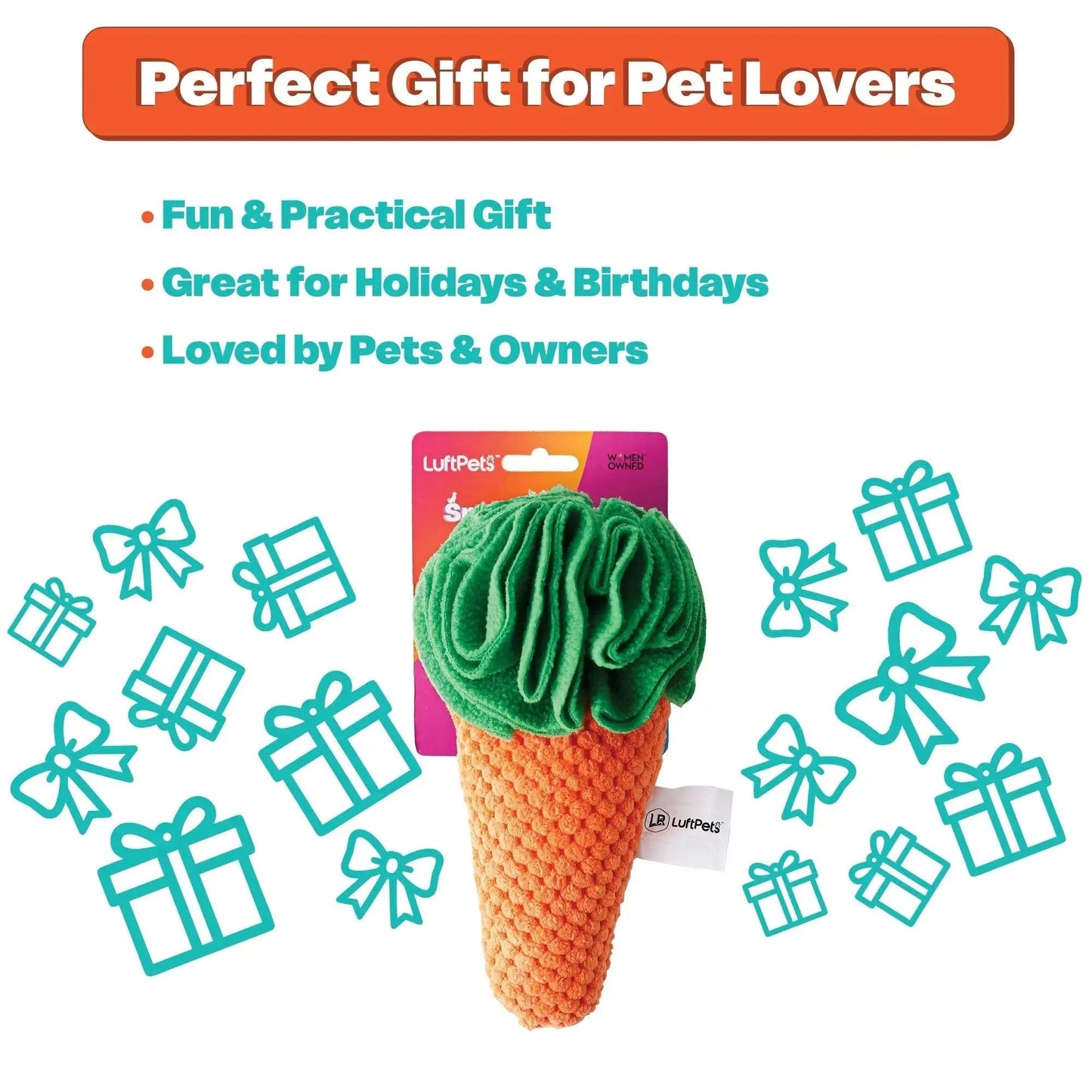 Carrot Sniff Toy - Squeaky & Plush Snuffle Mat for Dogs & Small Pets