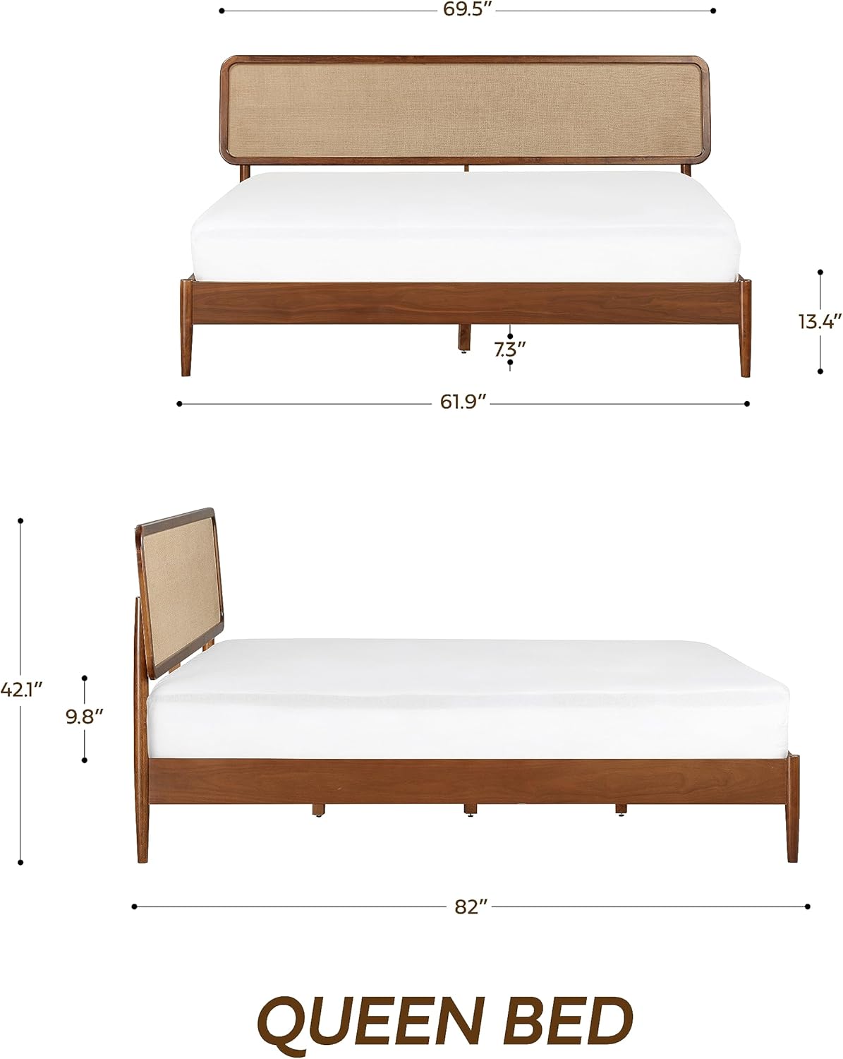 Lupin Solid Wood Bed Frame