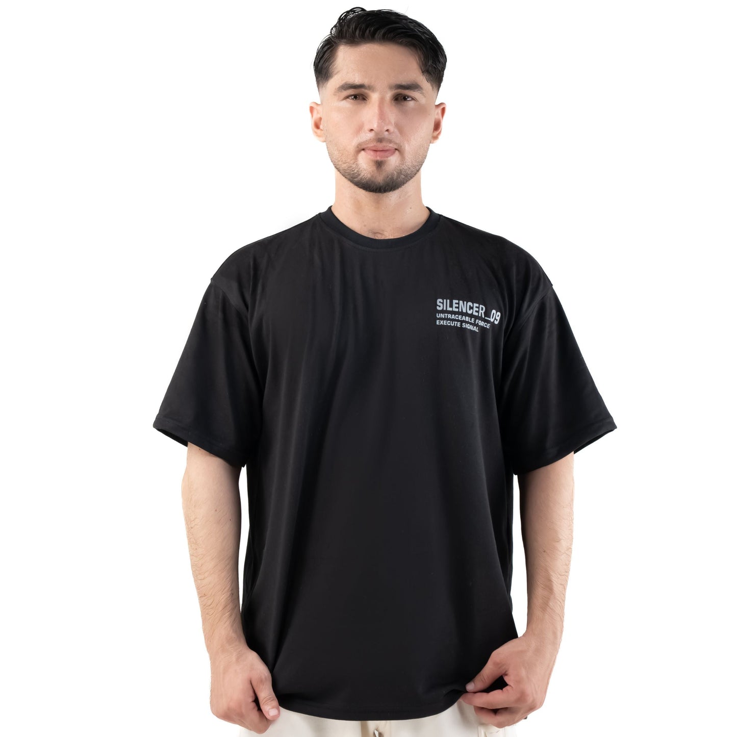 SILENCER 09 OVERSIZE TEE — WAR BLACK