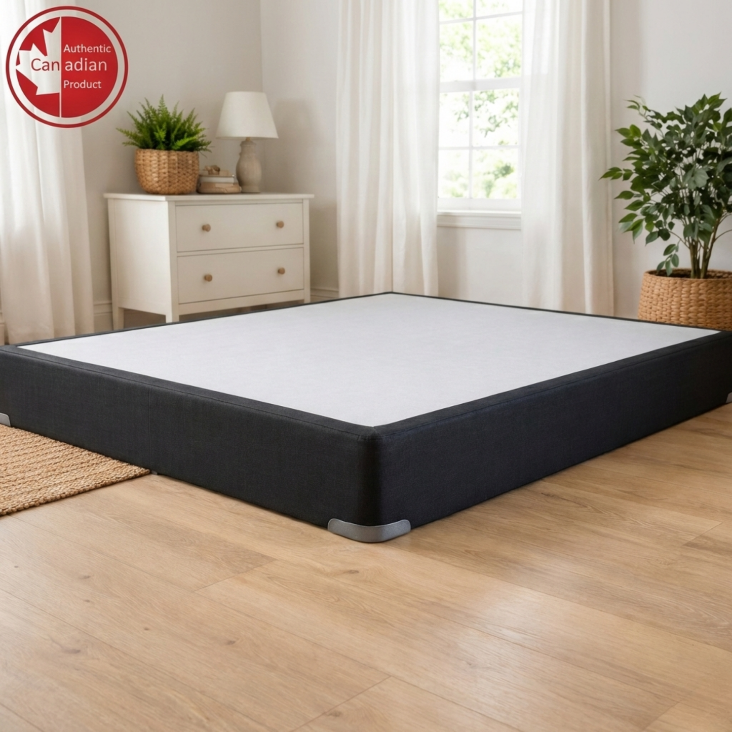 UltraFlex® Premium Solid Wood Box Spring Mattress Foundation 7" Standard - Twin, Double, Queen, King | Premium Heavy Duty Mattress Base, No Assembly Required, Compatible with All Mattress Types- Made in Canada