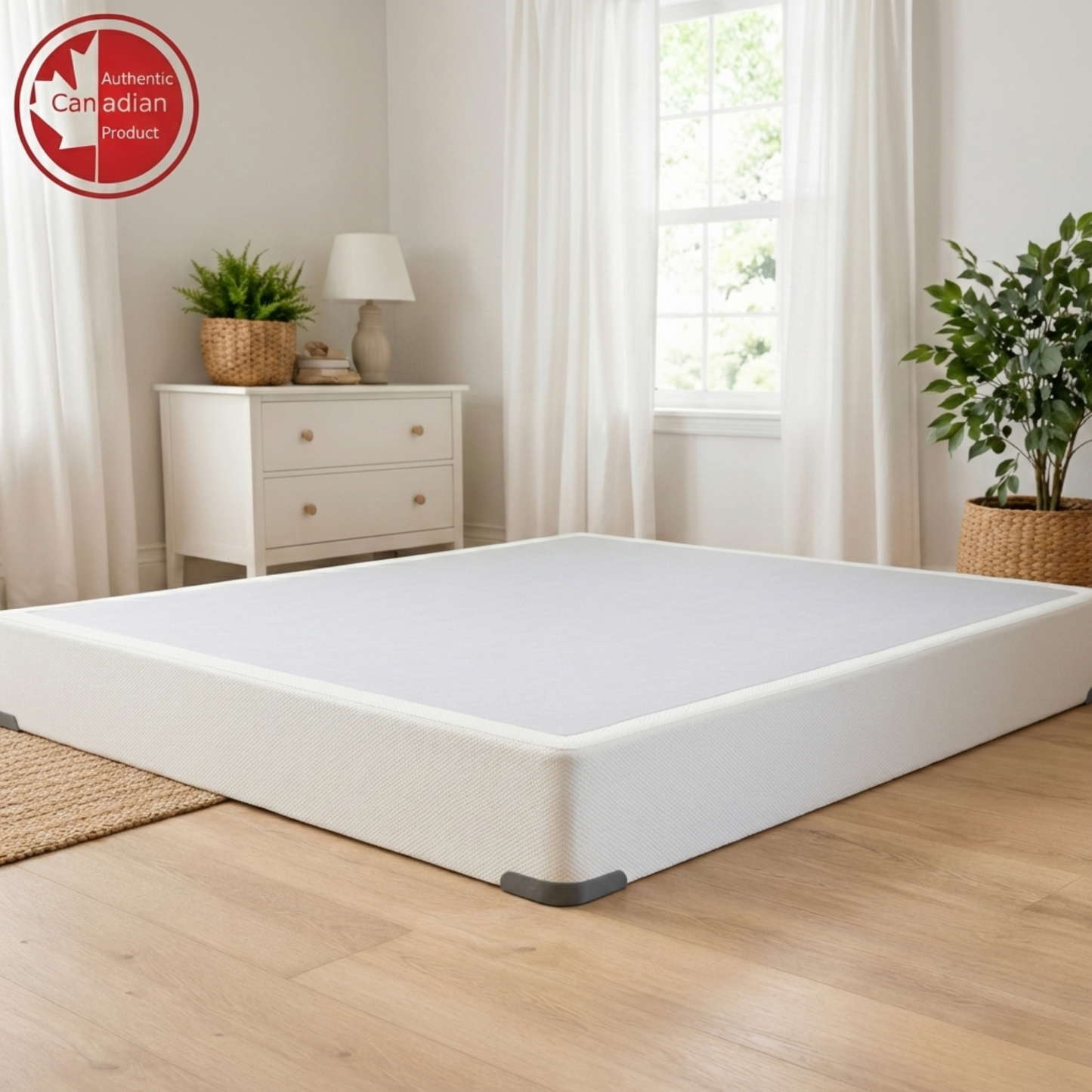 UltraFlex® Premium Solid Wood Box Spring Mattress Foundation 7" Standard - Twin, Double, Queen, King | Premium Heavy Duty Mattress Base, No Assembly Required, Compatible with All Mattress Types- Made in Canada