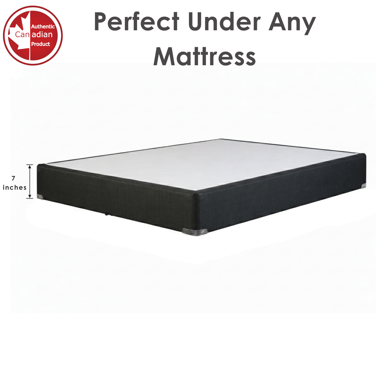UltraFlex® Premium Solid Wood Box Spring Mattress Foundation 7" Standard - Twin, Double, Queen, King | Premium Heavy Duty Mattress Base, No Assembly Required, Compatible with All Mattress Types- Made in Canada