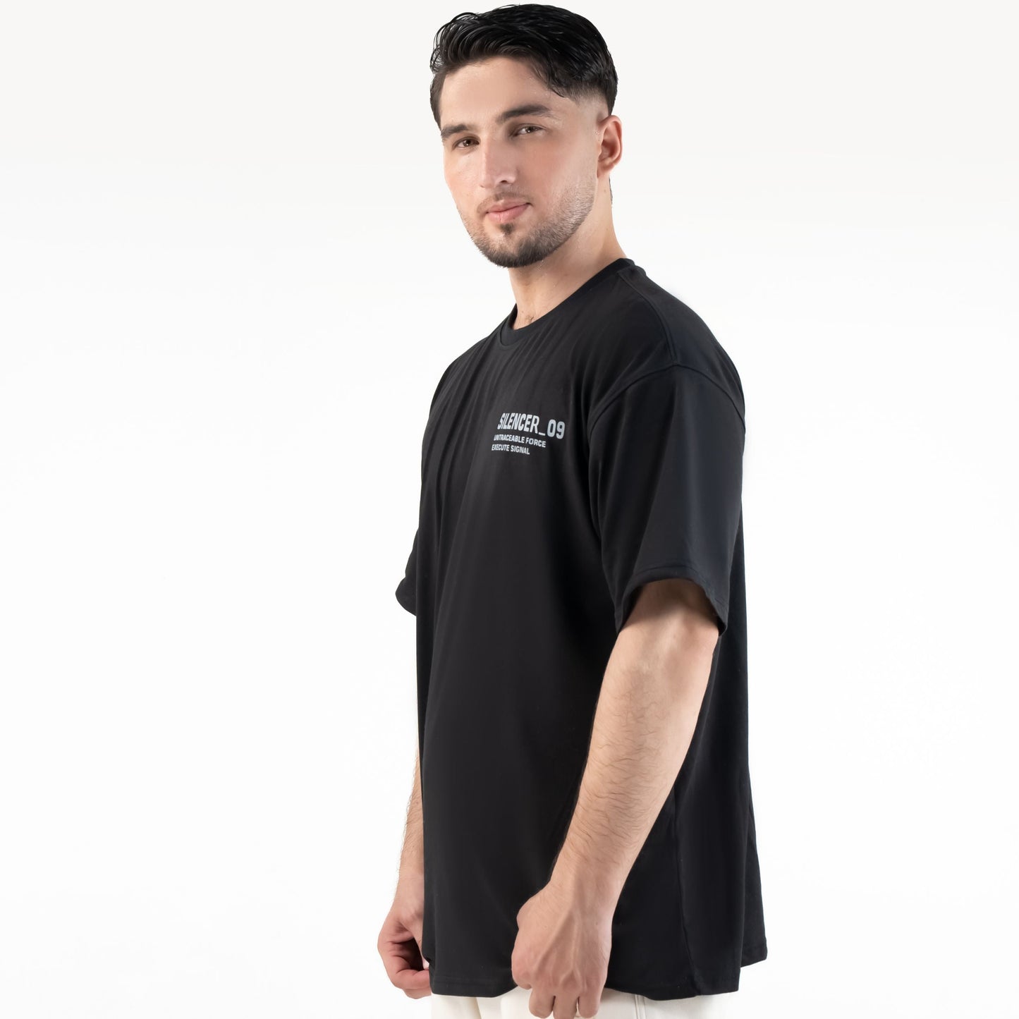 SILENCER 09 OVERSIZE TEE — WAR BLACK