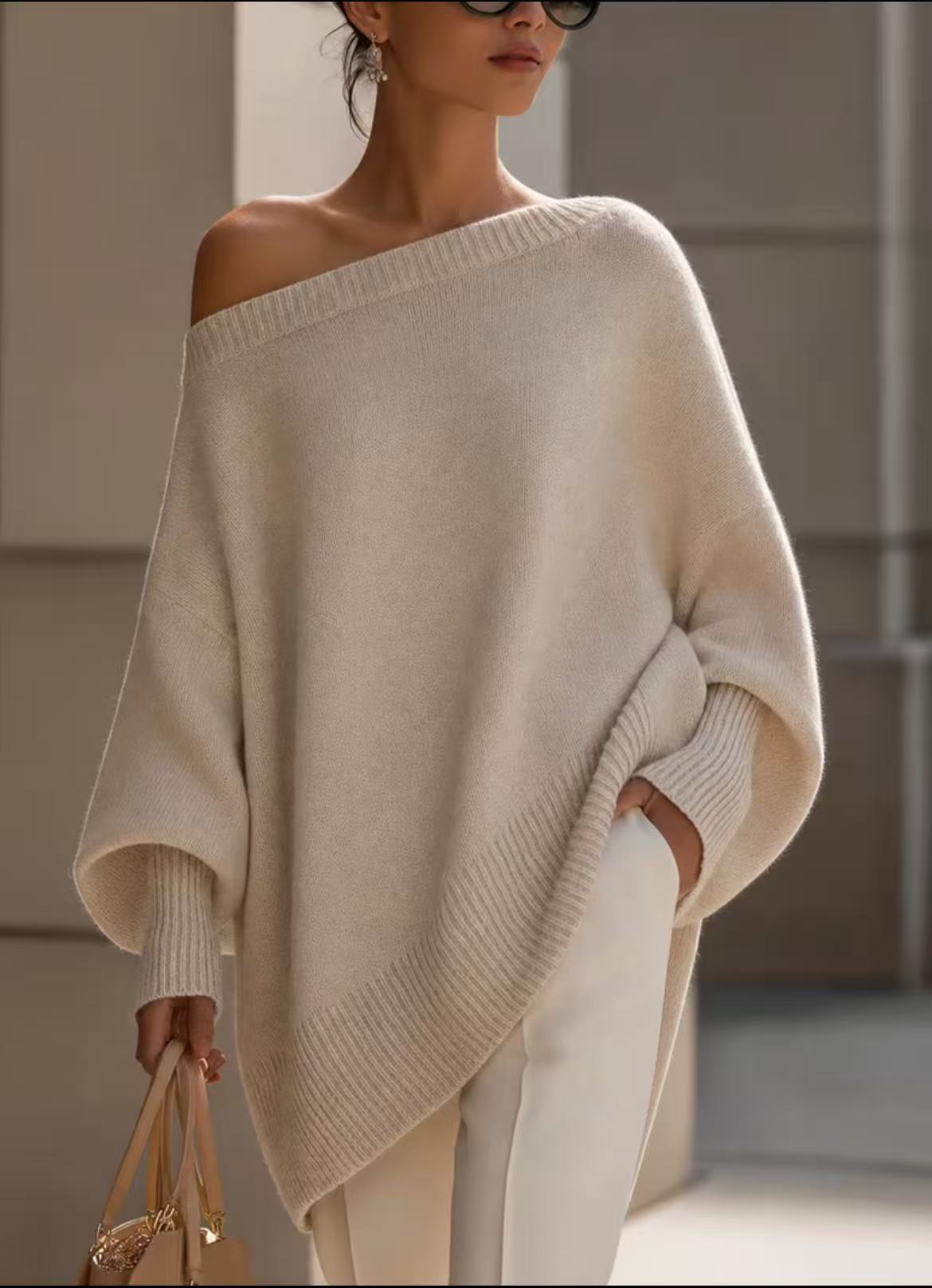 Women’s Thick Knit Pullover Sweater – Warm Casual Autumn & Winter Long-Sleeve Top