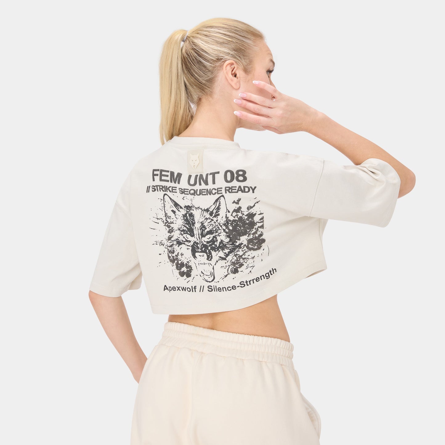 ALPHAFEM.08 CROP TOP — Tactical Beige