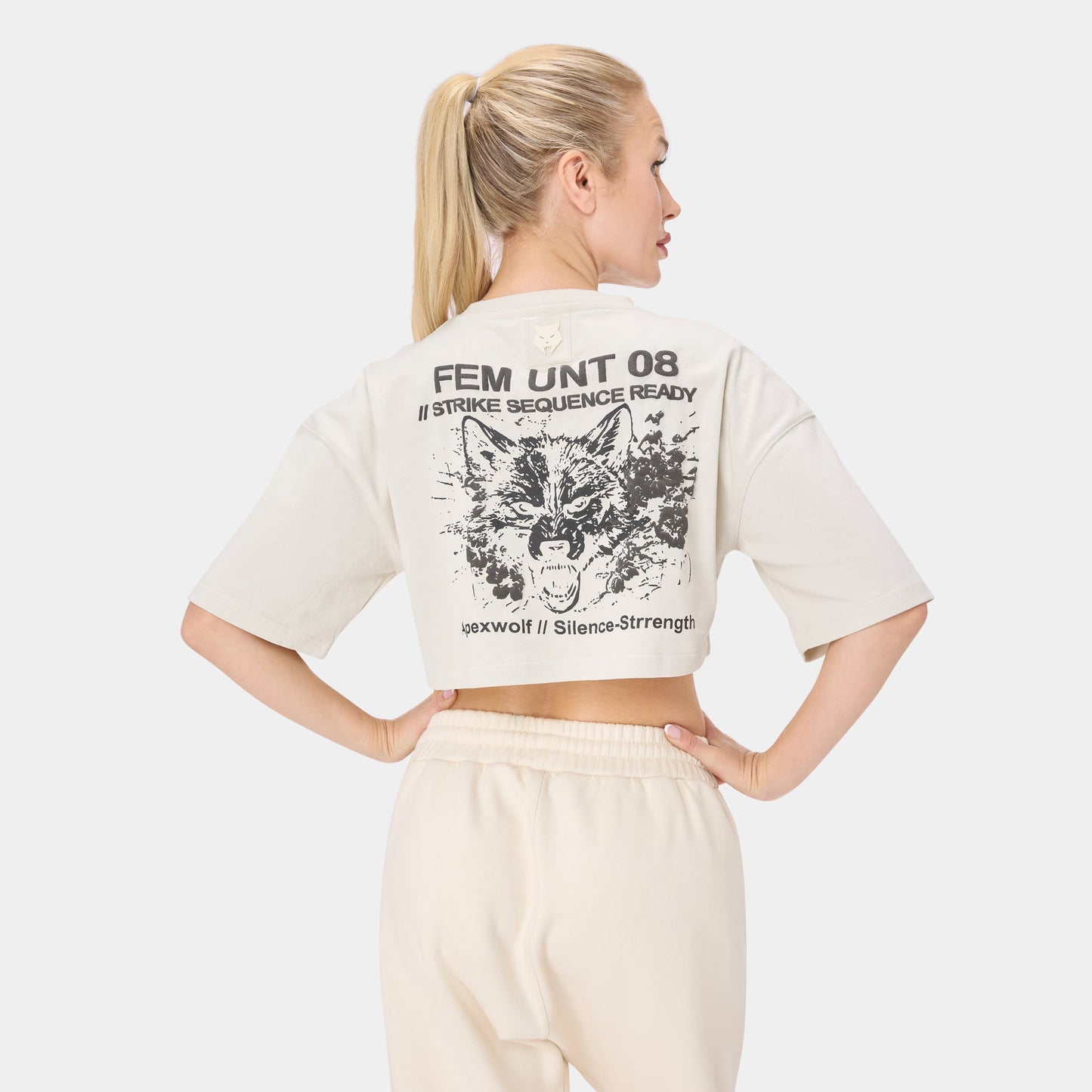 ALPHAFEM.08 CROP TOP — Tactical Beige