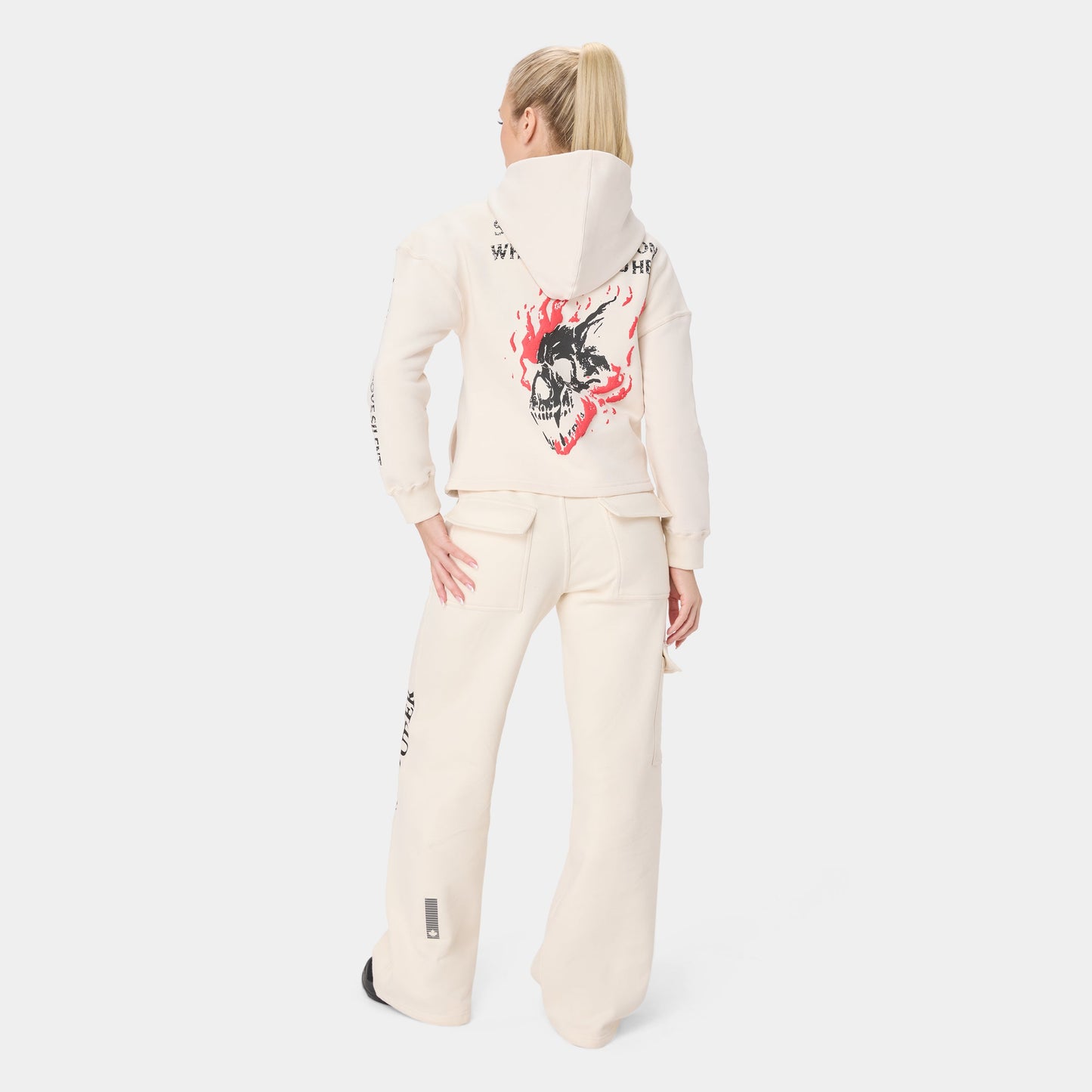 ALPHAFIRE CROP HOODIE — TACTICAL BEIGE