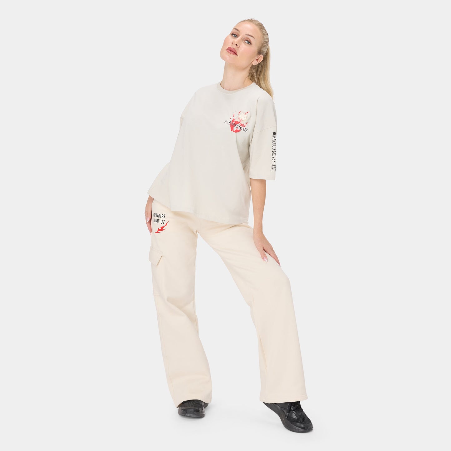 ALPHAFIRE OVERSIZED T-SHIRT — TACTICAL BEIGE