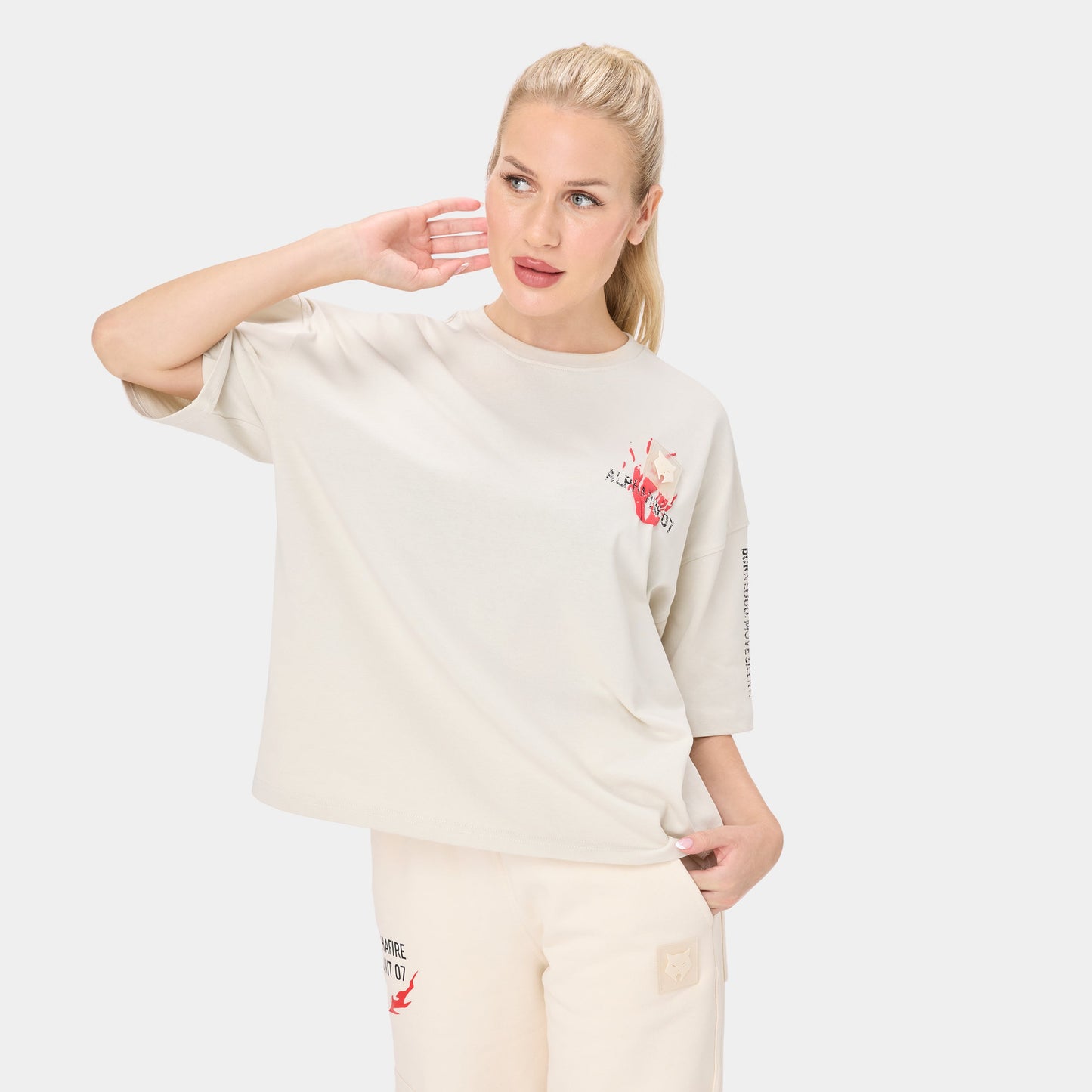 ALPHAFIRE OVERSIZED T-SHIRT — TACTICAL BEIGE