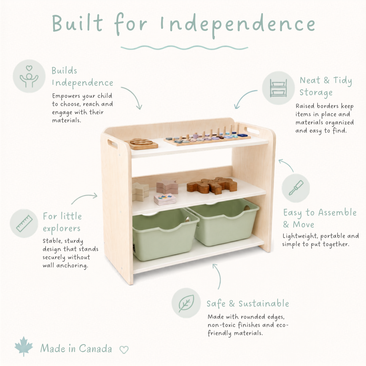 BANANA - Montessori Shelf with Borders