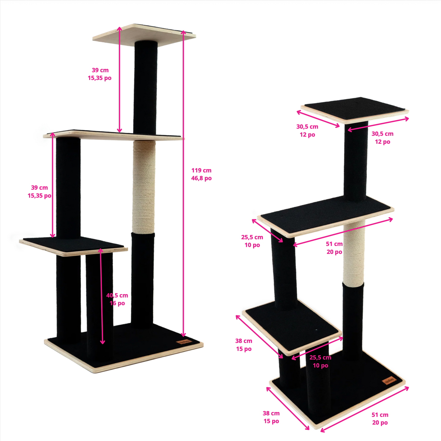 Noba Modern Plywood 3-Level Cat Tree