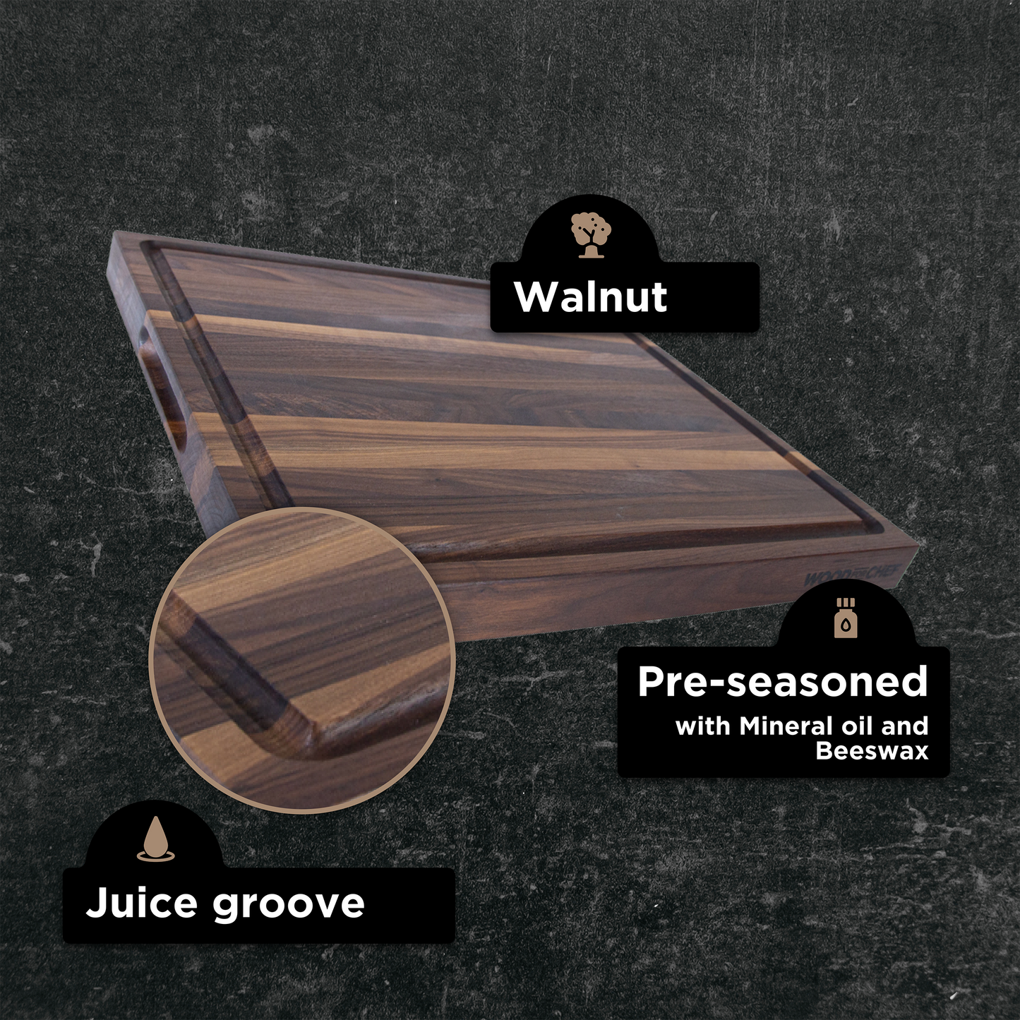 Classic Medium Wood Reversible Cutting Board