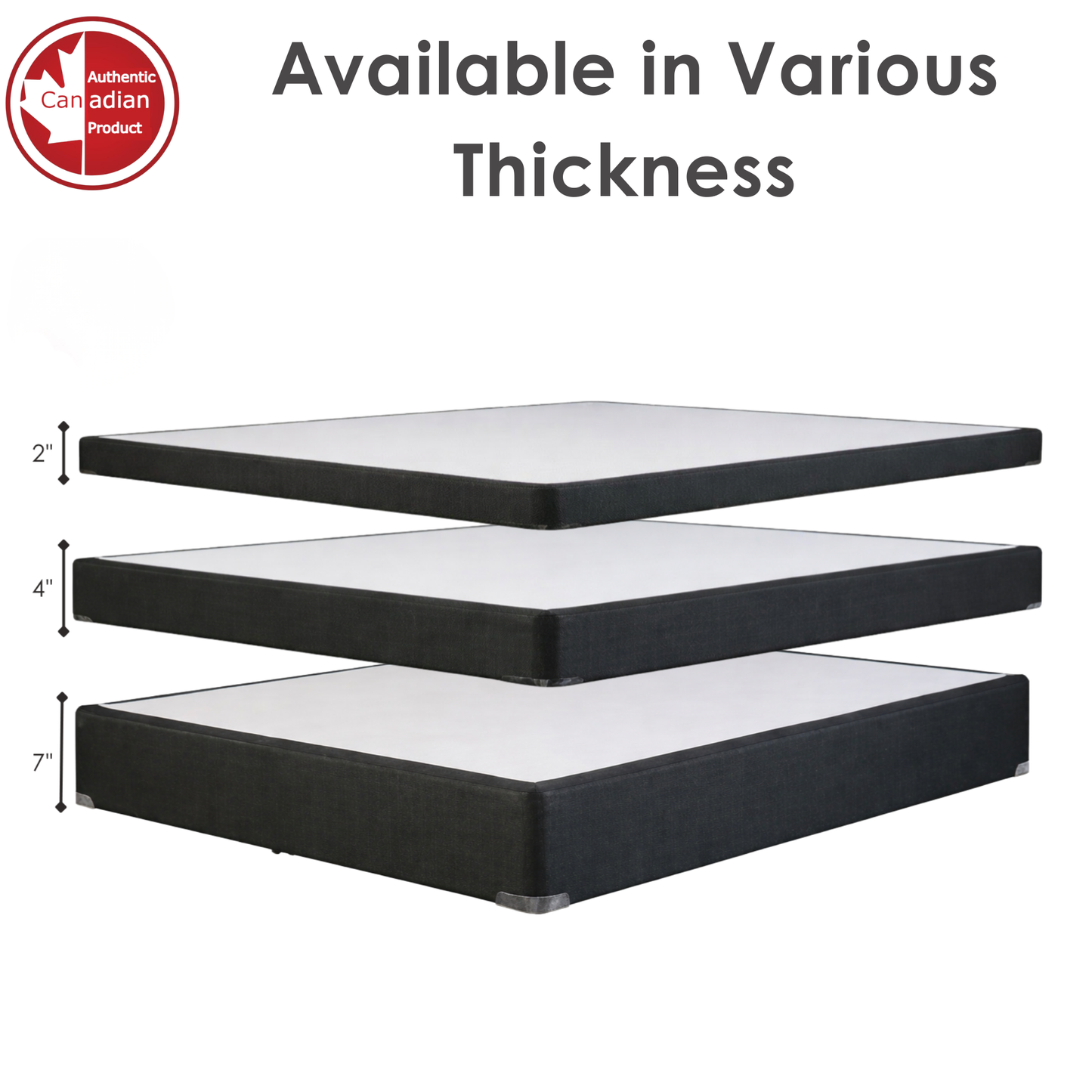 UltraFlex® Premium Solid Wood Box Spring Mattress Foundation 7" Standard - Twin, Double, Queen, King | Premium Heavy Duty Mattress Base, No Assembly Required, Compatible with All Mattress Types- Made in Canada