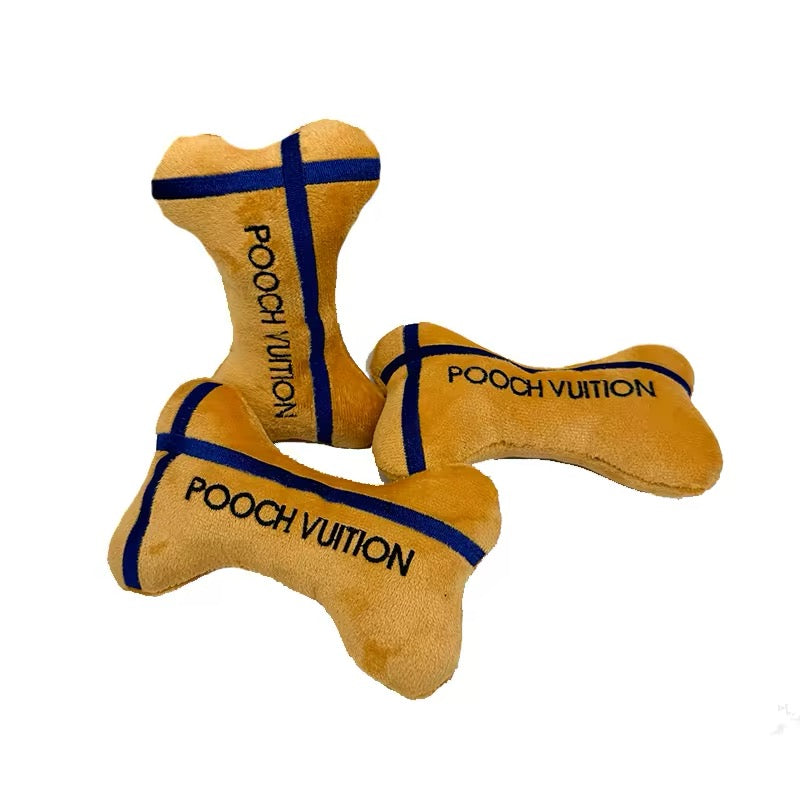 Pooch Vuition Dog Bone Toy | Plush Dog Toy