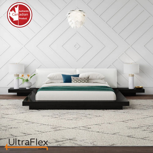 UltraFlex® DELIGHT-Mattress and BoxSpring Set  Advanced Orthopedic Support, High-Density Pressure Relief Foam, Multiple Posture Spinal Support, Motion Transfer Pockets, CoolGel Eco-Friendly Mattress (Made in Canada)