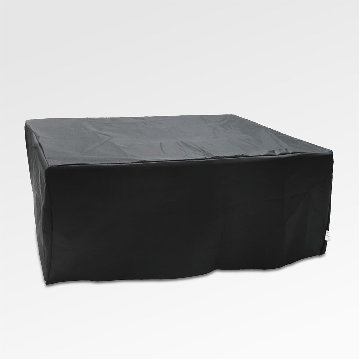Outdoor Black Aluminum Rectangle Fire Pit Table with Wind Guard and Cover