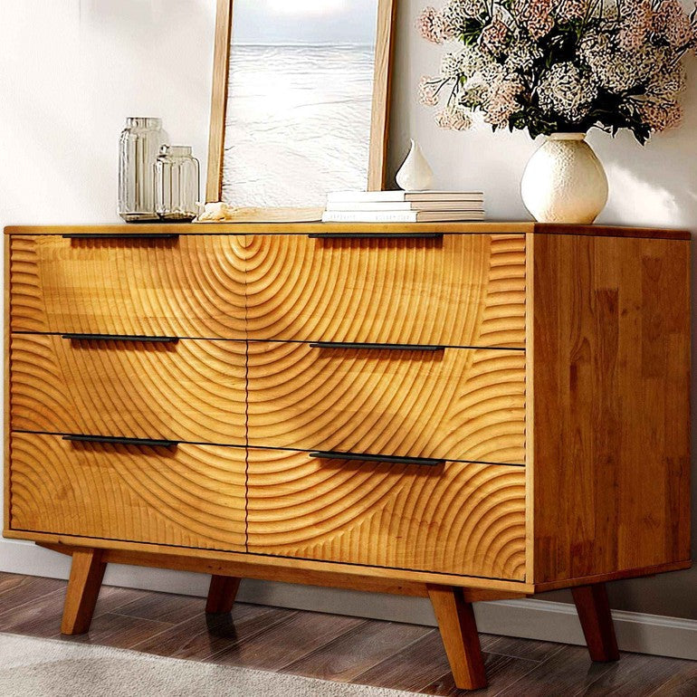 Harmony Solid Wood Dresser with 6 Drawers