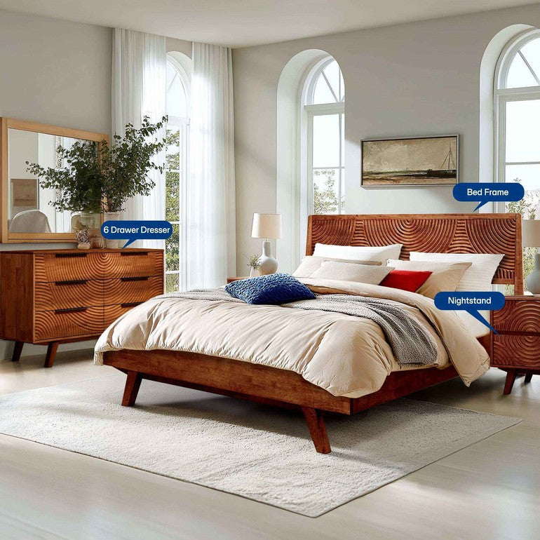 Harmony Solid Wood Dresser with 6 Drawers