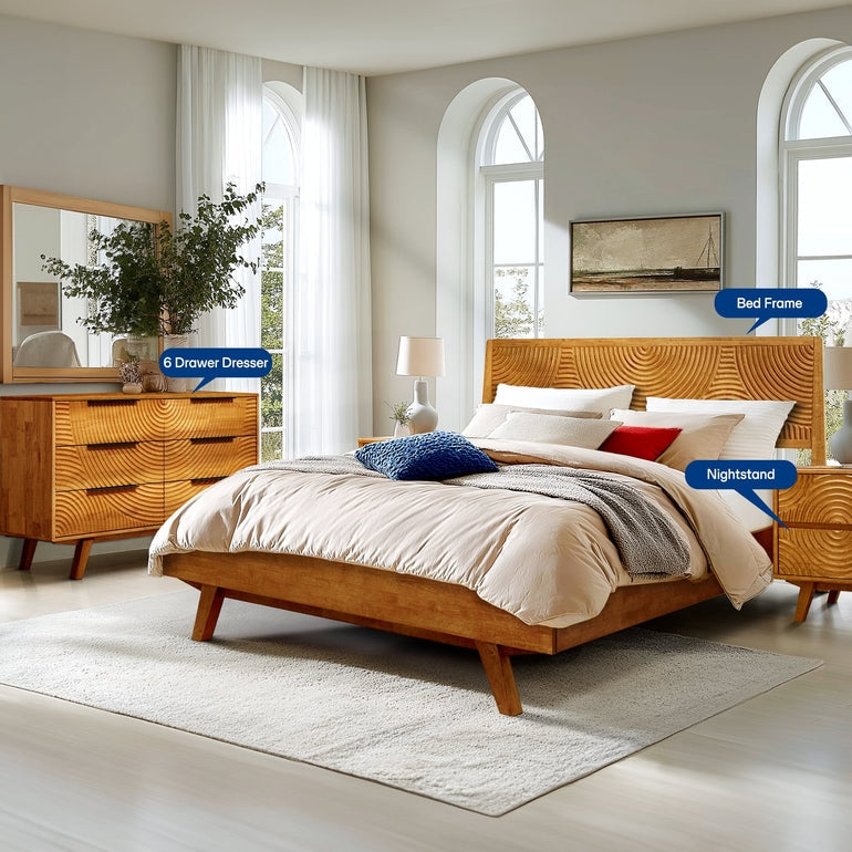 Harmony Solid Wood Dresser with 6 Drawers