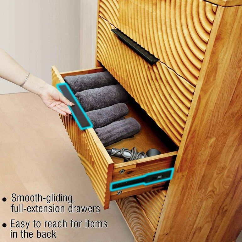 Harmony Solid Wood Dresser with 5 Drawers