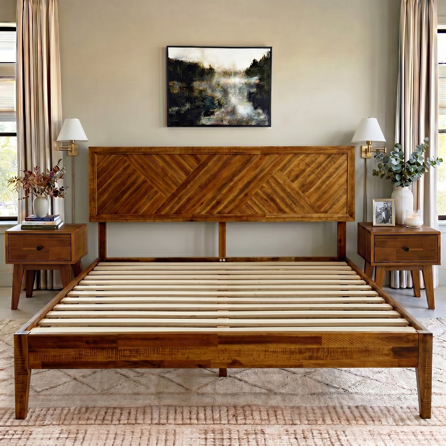 Sierra Deluxe Solid Wood Bed Frame
