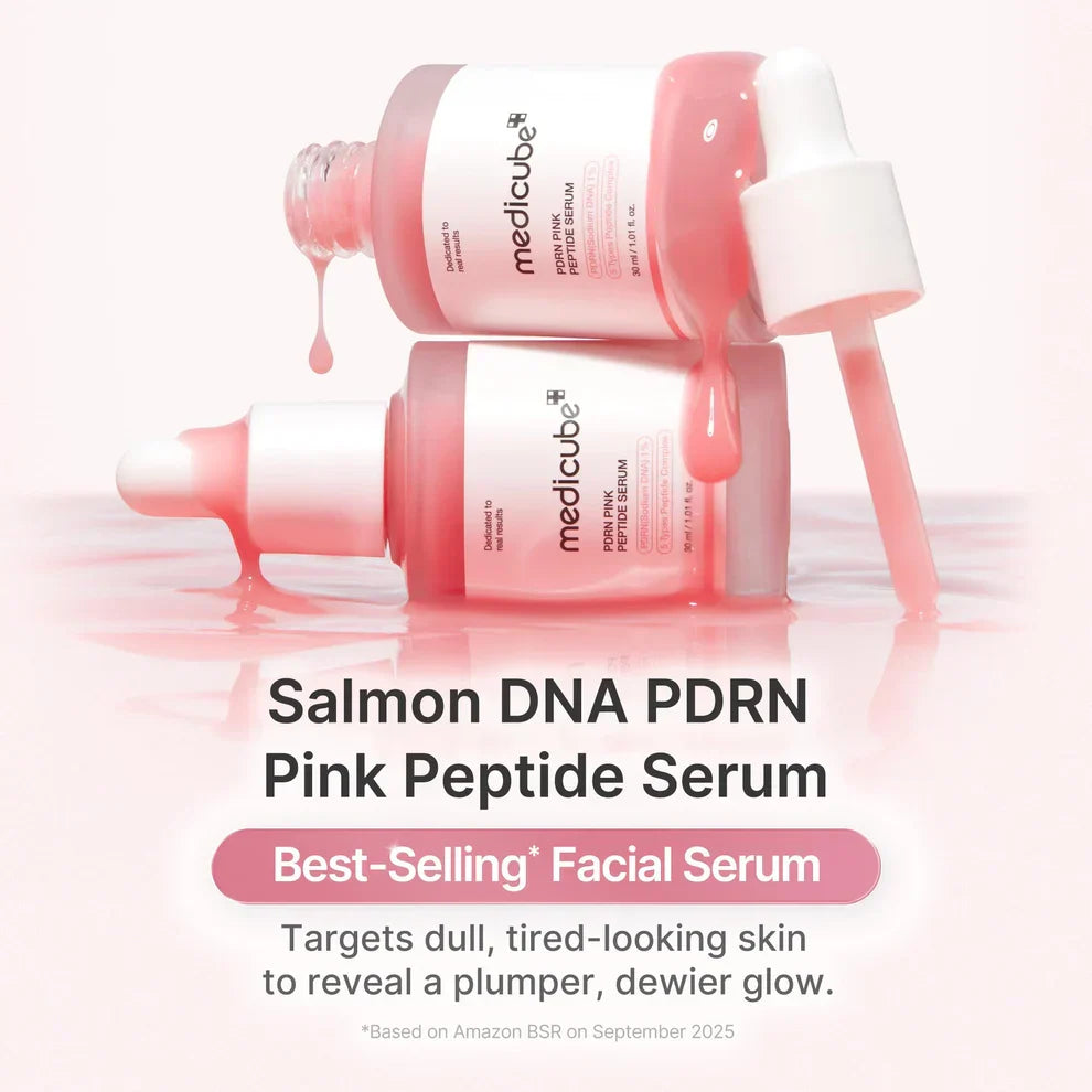 Medicube PDRN Pink Peptide Serum - Rose PDRN + Peptide Serum for Glow, Elasticity & Barrier Repair