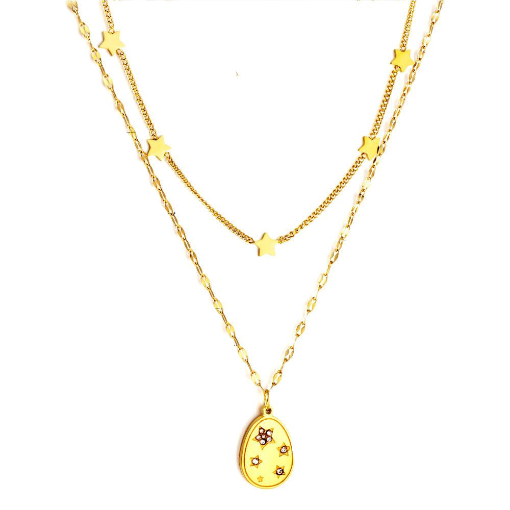 Celestial Crystal Oval Pendant