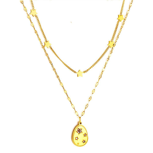 Celestial Crystal Oval Pendant