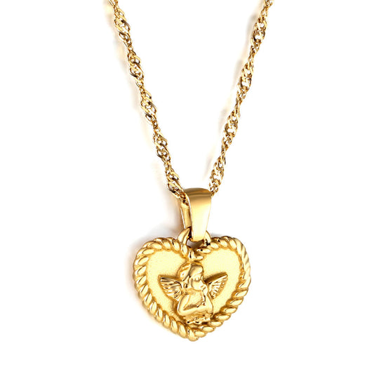 Angel Heart Engraved Pendant