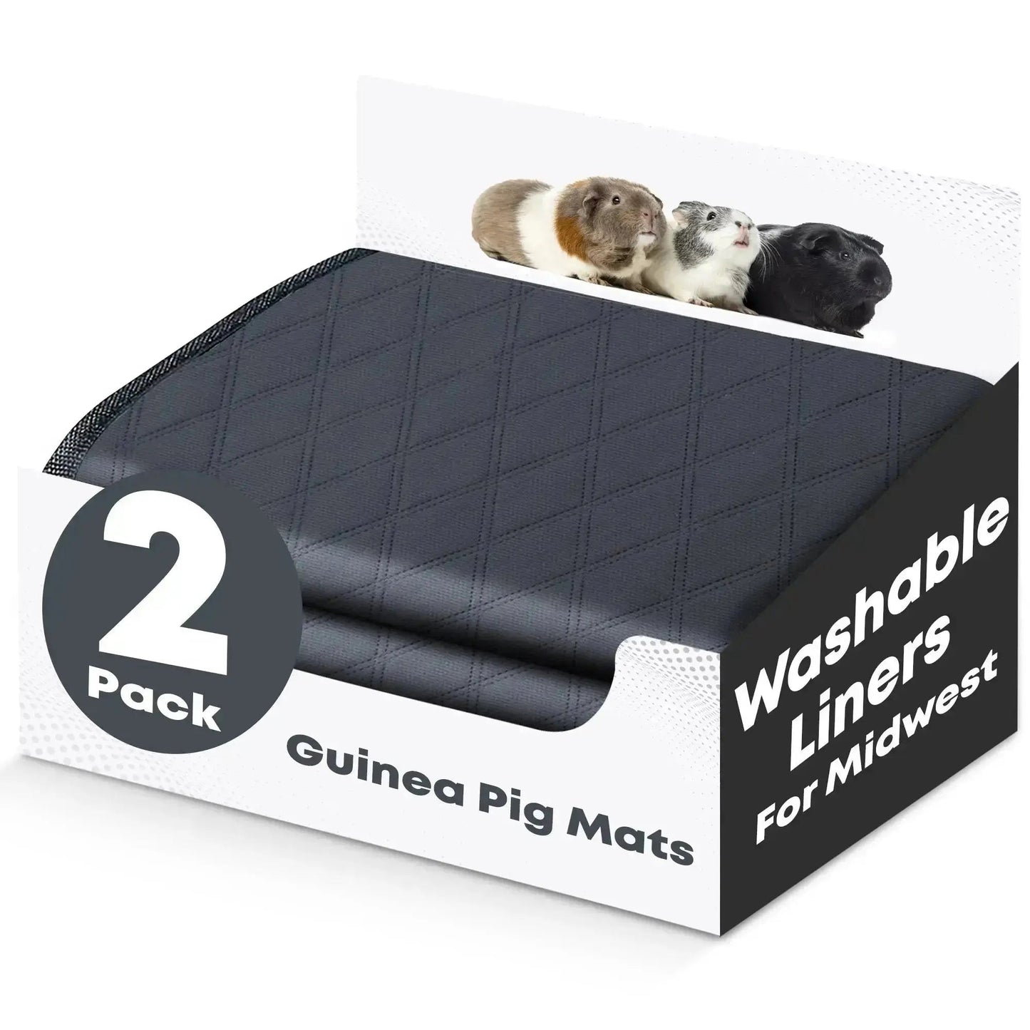 Rabbit & Guinea Pig Cage Liners for MidWest & C&C 2x4 Cages - Washable & Absorbent- Gray