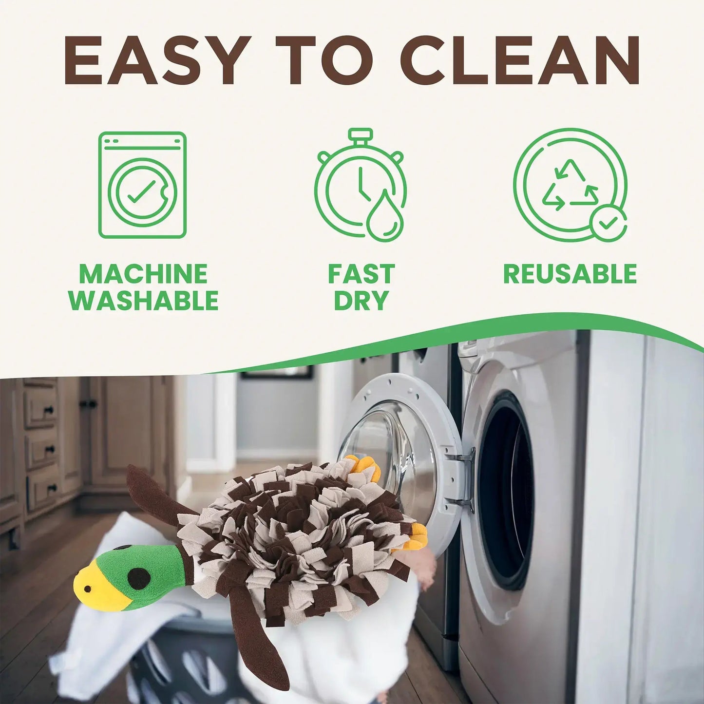 Squeaky Duck Snuffle Mat for Dogs – 2-in-1 Toy & Foraging Fun