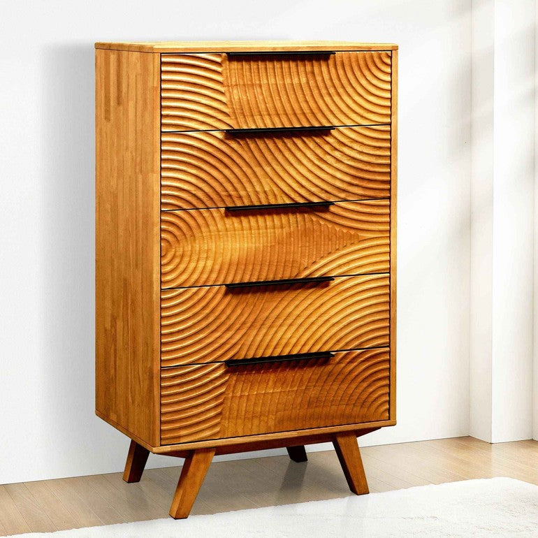 Harmony Solid Wood Dresser with 5 Drawers