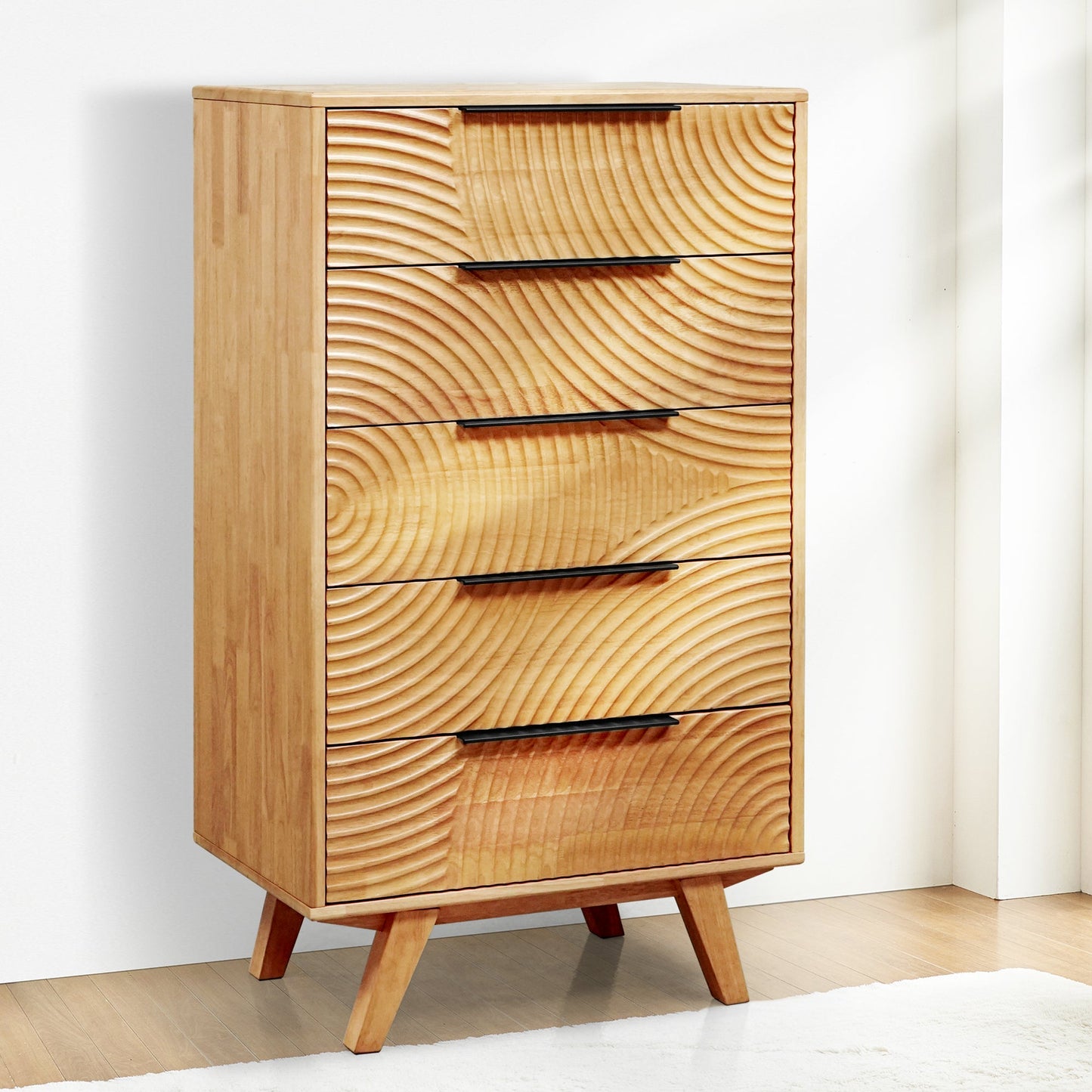 Harmony Solid Wood Dresser with 5 Drawers