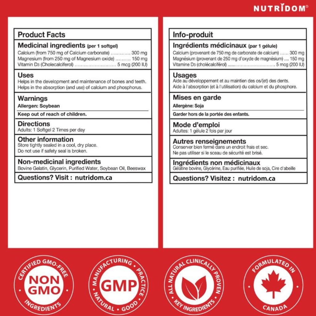Nutridom LIQUID CAL-MAG-VIT D 1000mg, 120 Softgels
