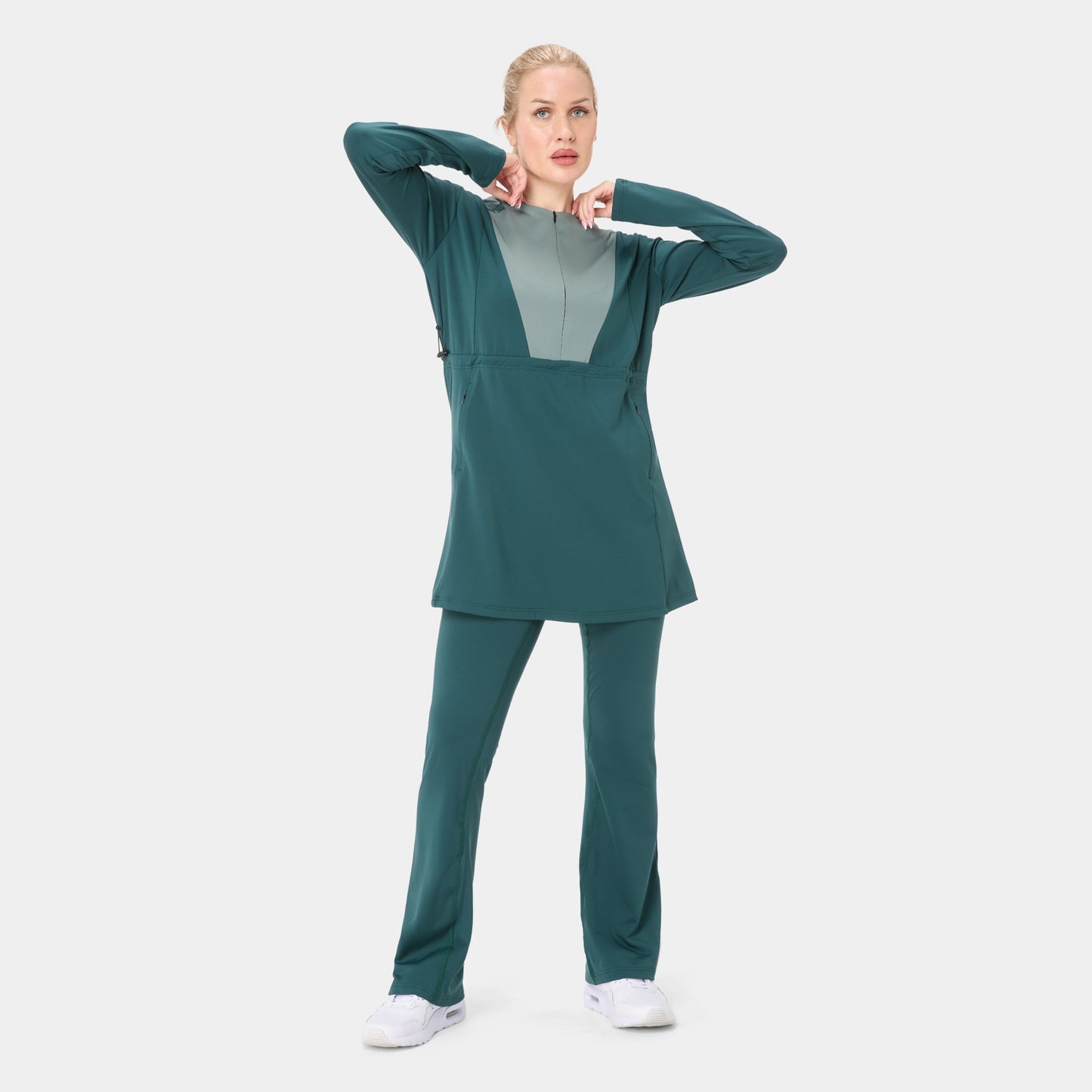 Onyx Flow Top Modest Dress – Alpha Forest Sage