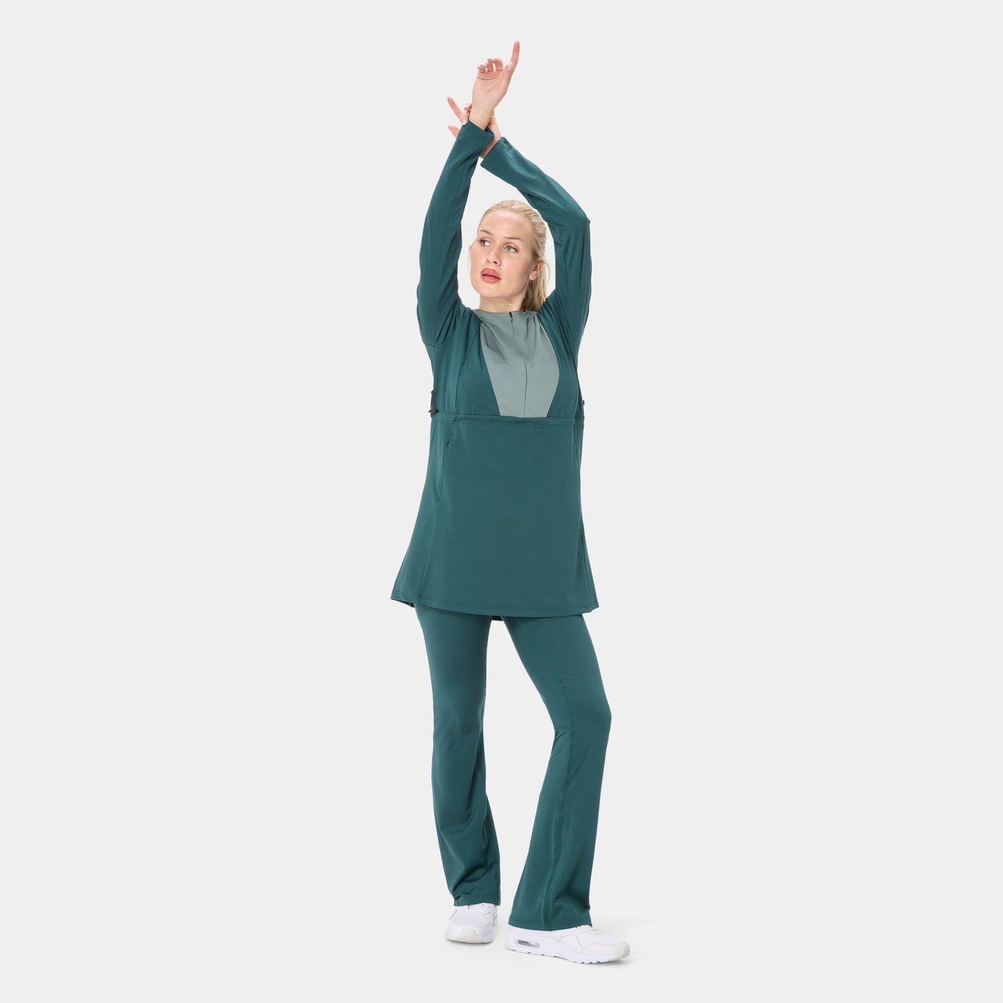 Onyx Flow Top Modest Dress – Alpha Forest Sage