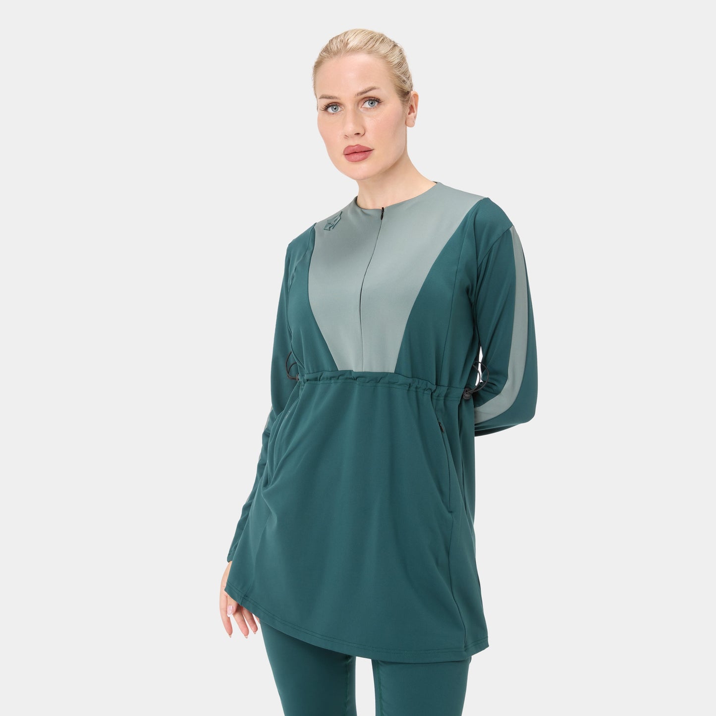 Onyx Flow Top Modest Dress – Alpha Forest Sage