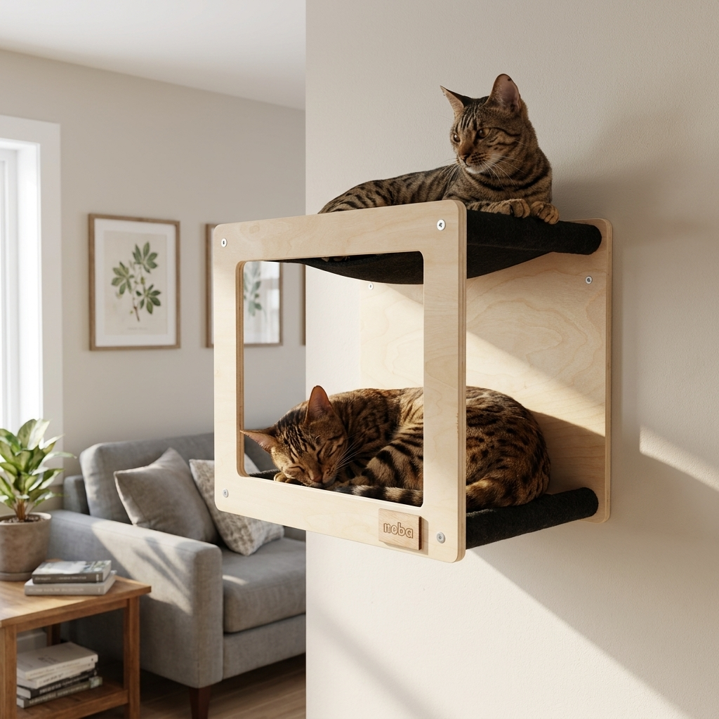 Wall Mounted, Double Hammock Cat Hidedout