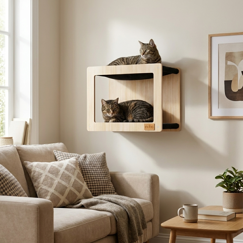 Wall Mounted, Double Hammock Cat Hidedout