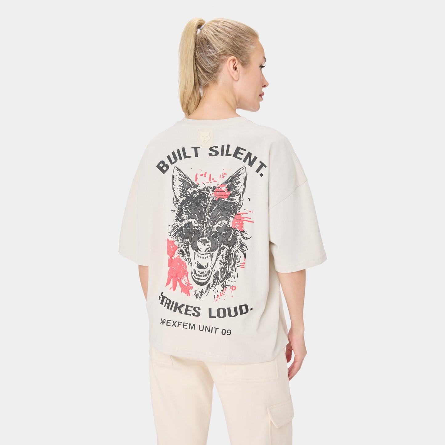 SHEWOLF_09 OVERSIZED TEE — TACTICAL BEIGE