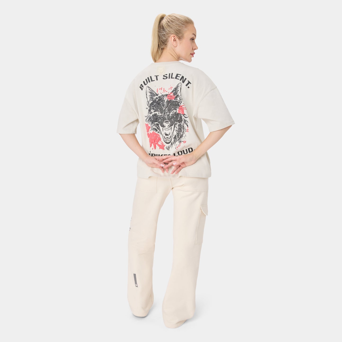 SHEWOLF_09 OVERSIZED TEE — TACTICAL BEIGE
