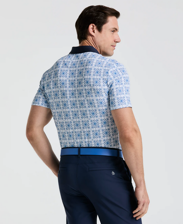 Cocktail Windowpane Print Golf Polo   Style #OGKSF026