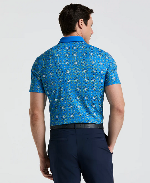 Cocktail Windowpane Print Golf Polo   Style #OGKSF026