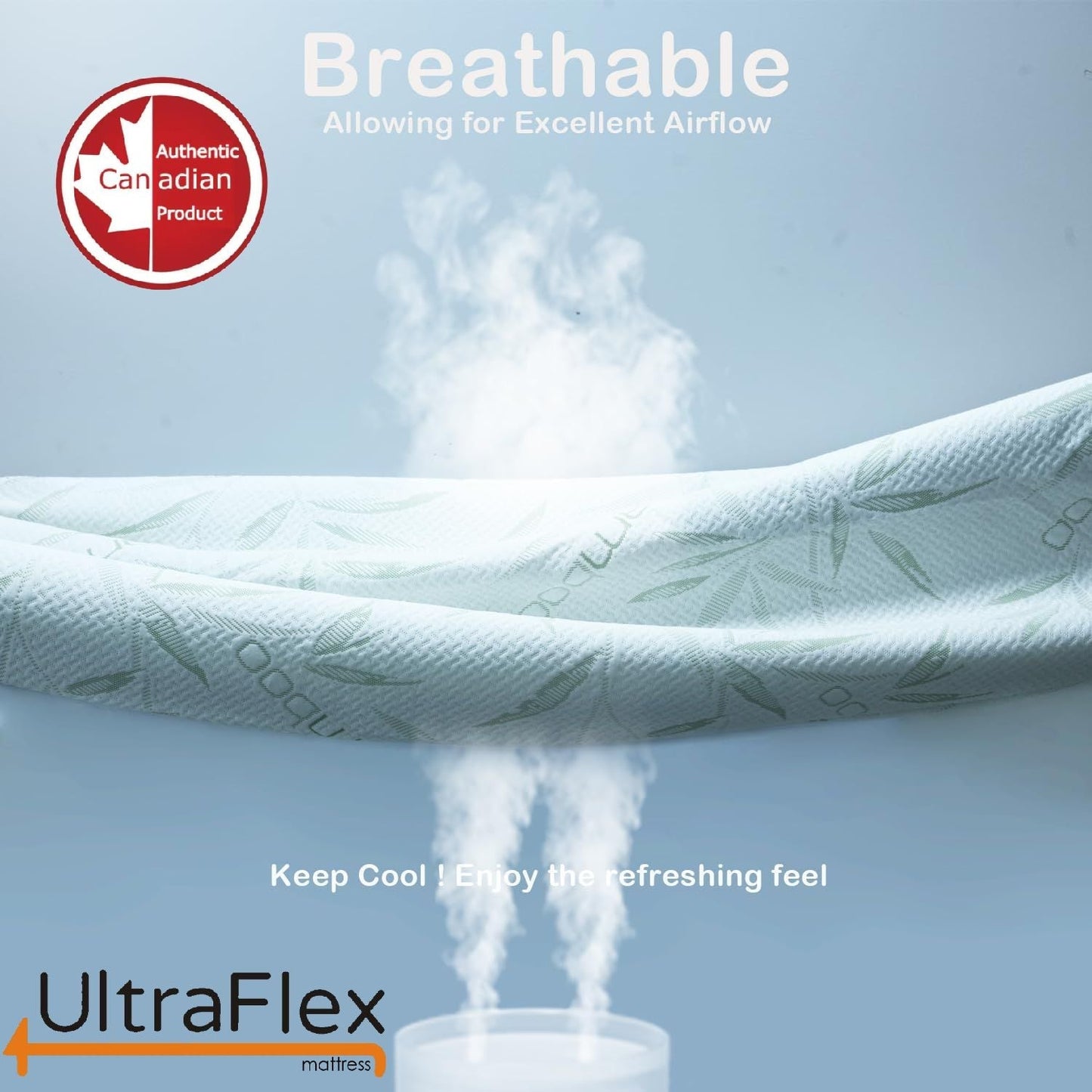 UltraFlex® EasySleep Mattress and BoxSpring Set - Canadian-Made Medium Firm Gel Infused Reversible Comfort With Pressure Relief, Cooling Technology, Bamboo Cover, CertiPUR-US® Certified Foam Eco-Friendly Mattress (Made in Canada)