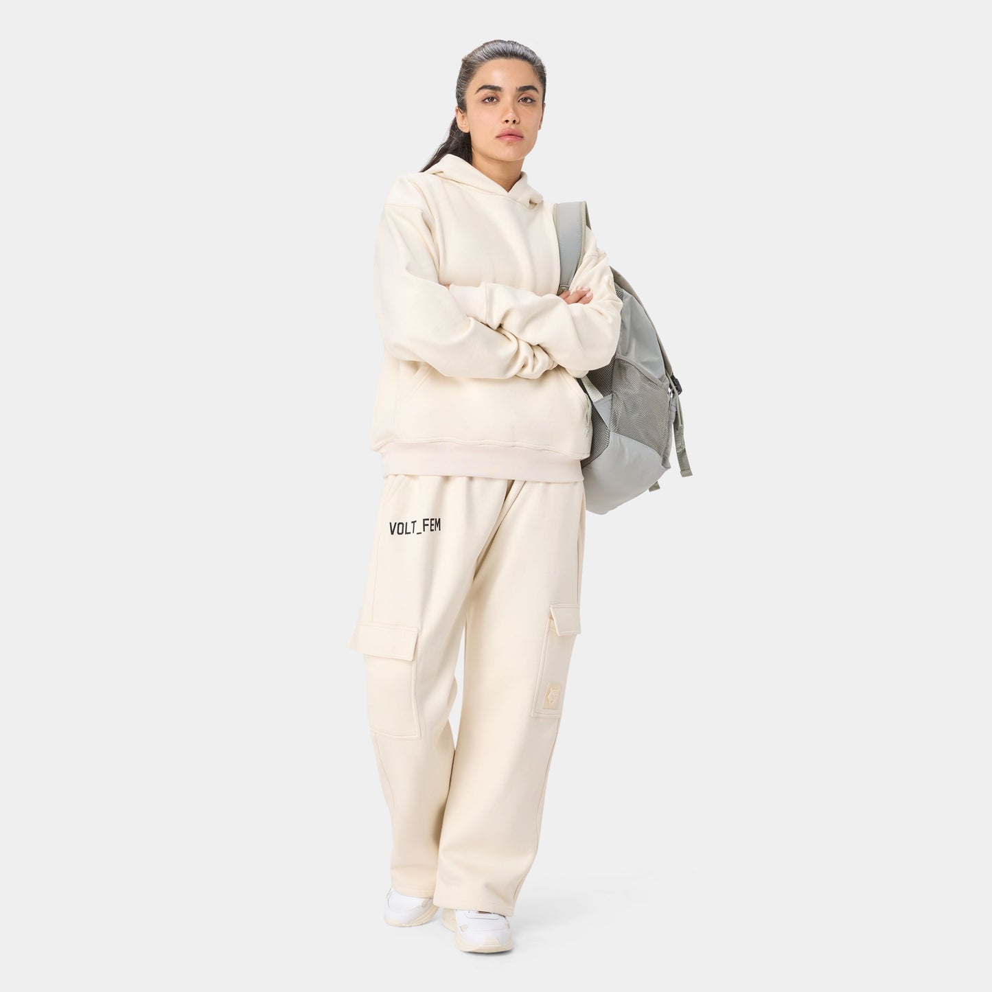 VOLTFEM_77 HOODIE — TACTICAL BEIGE