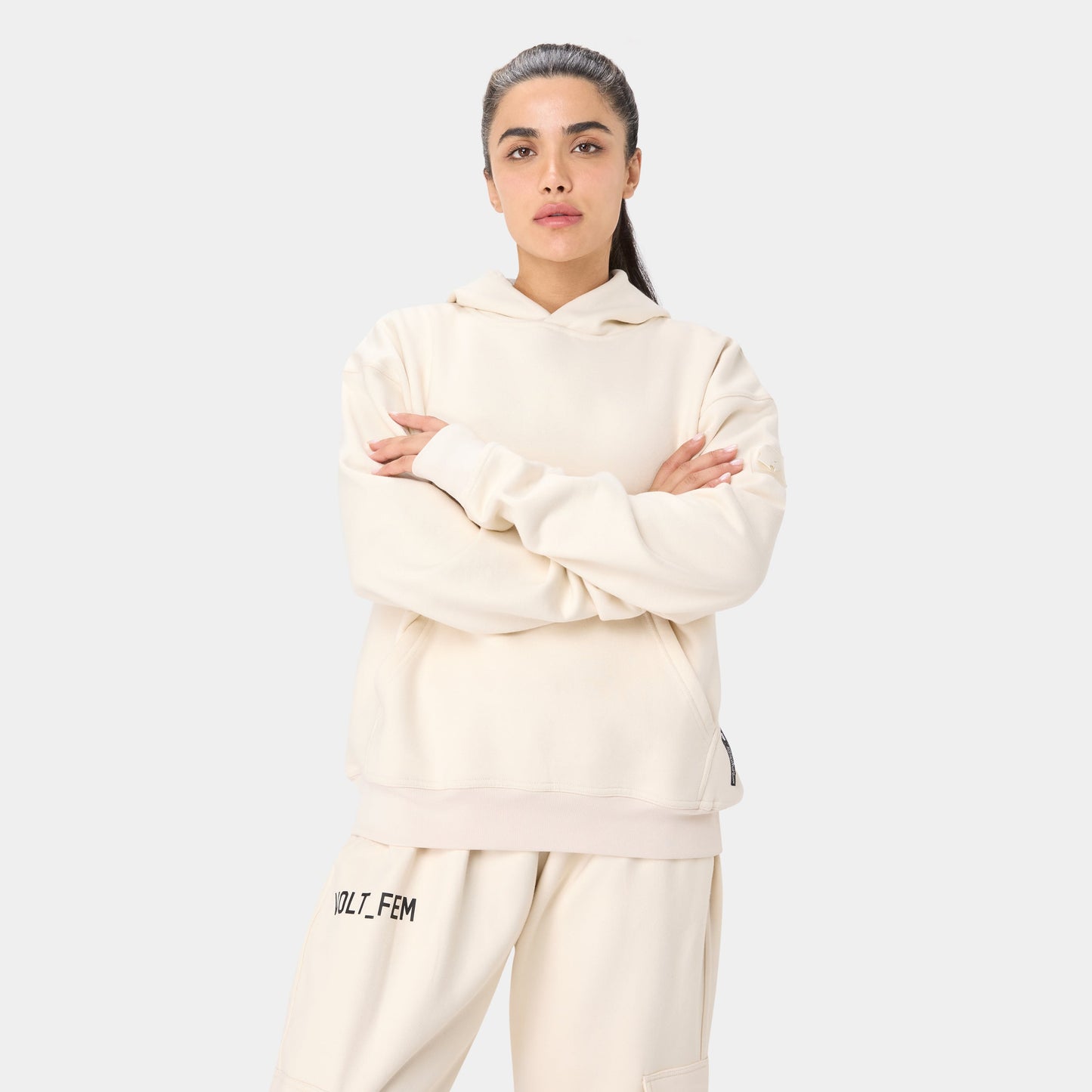 VOLTFEM_77 HOODIE — TACTICAL BEIGE