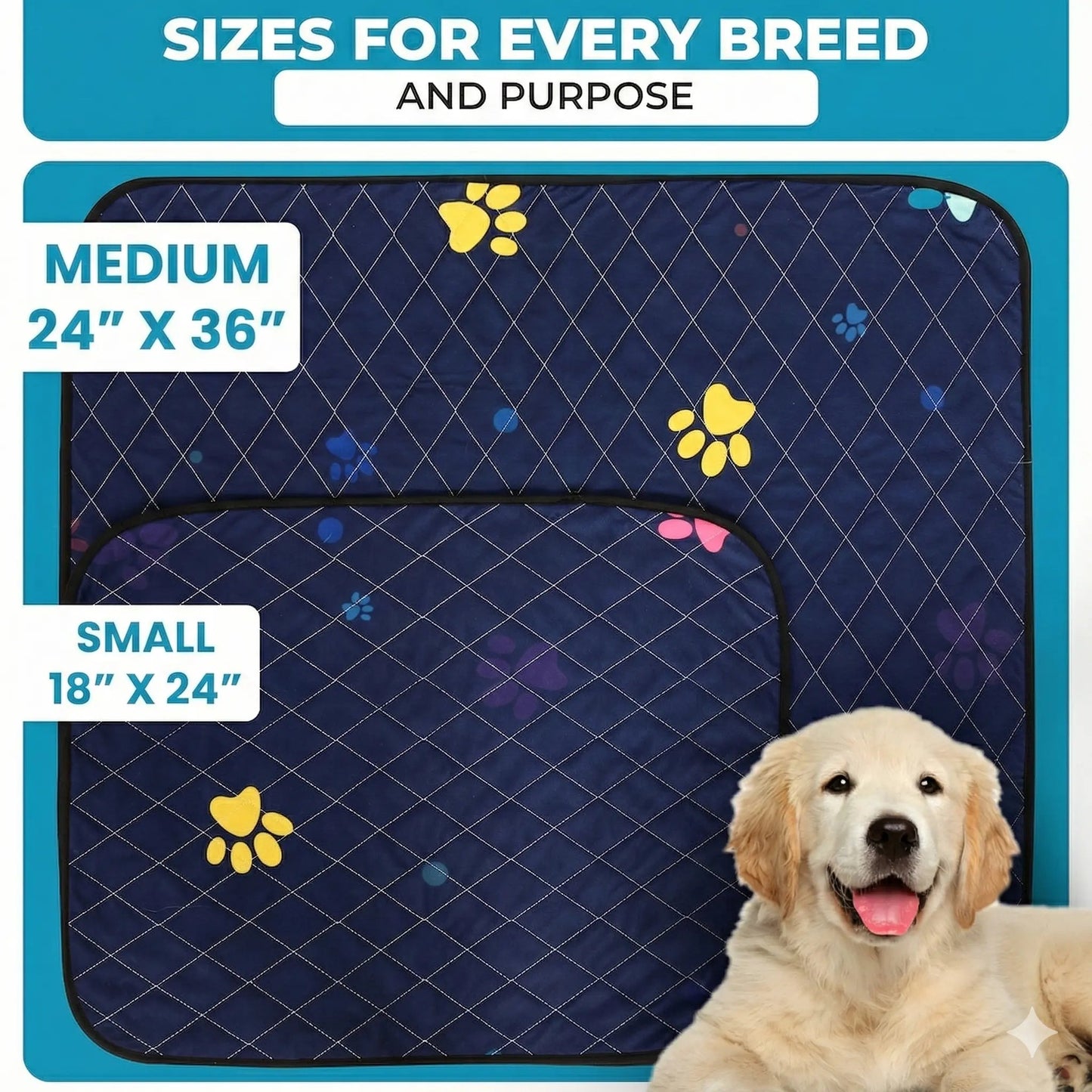 Washable Dog Pee Pads - Super Absorbent & Leakproof Puppy Pads