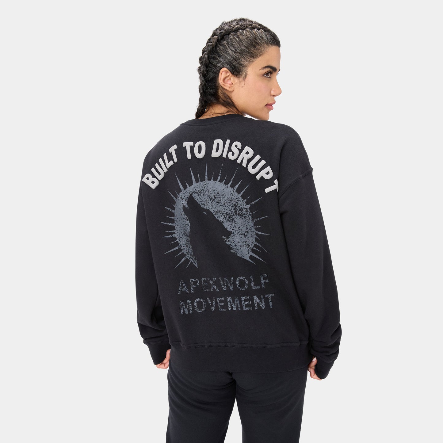 WOLFSTATE_99 CREWNECK — WAR BLACK