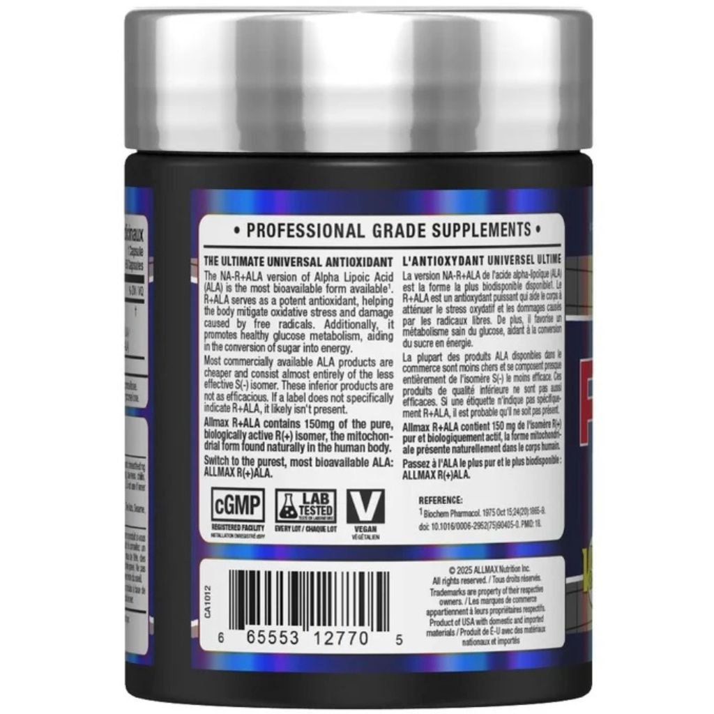 Allmax R-ALA, (Alpha Lipoic Acid), 60 Caps